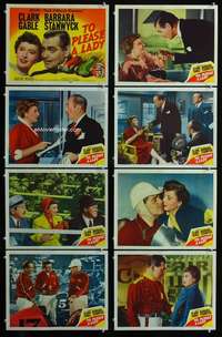 e185 TO PLEASE A LADY 8 movie lobby cards '50 Clark Gable, car racing!
