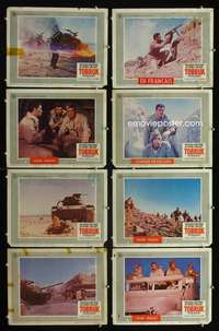 e186 TOBRUK 8 movie lobby cards '67 Rock Hudson, George Peppard, WWII
