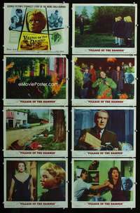 e192 VILLAGE OF THE DAMNED 8 movie lobby cards '60 George Sanders