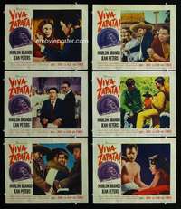 e440 VIVA ZAPATA 6 movie lobby cards '52 Marlon Brando, John Steinbeck