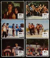 e442 WARRIORS 6 movie lobby cards '79 Walter Hill, teen gangs!