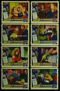e193 WEB OF EVIDENCE 8 movie lobby cards '59 Van Johnson, Vera Miles