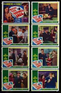 e195 WHERE THE SIDEWALK ENDS 8 movie lobby cards R55 Otto Preminger