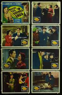 e194 WHERE THE SIDEWALK ENDS 8 movie lobby cards '50 Andrews, Tierney