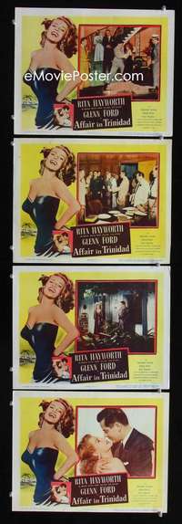 f002 AFFAIR IN TRINIDAD 4 movie lobby cards '52 sexy Rita Hayworth!