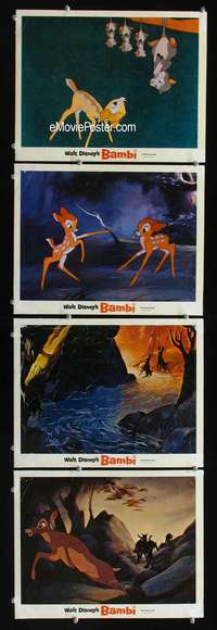 f017 BAMBI 4 movie lobby cards R66 Walt Disney cartoon classic!