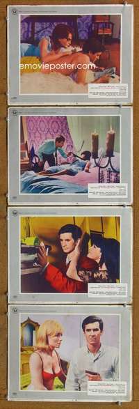 f035 CHAMPAGNE MURDERS 4 movie lobby cards '67 Anthony Perkins, Chabrol