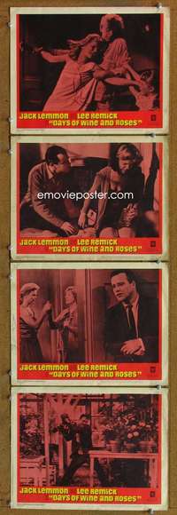 f047 DAYS OF WINE & ROSES 4 movie lobby cards '63 Jack Lemmon, Remick
