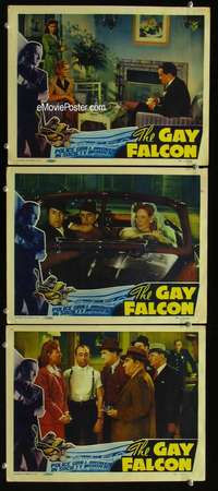 f316 GAY FALCON 3 movie lobby cards '41 George Sanders, Wendy Barrie