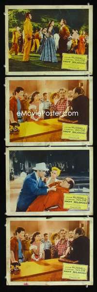 f081 HOT BLOOD 4 movie lobby cards '56 Jane Russell, Nicholas Ray