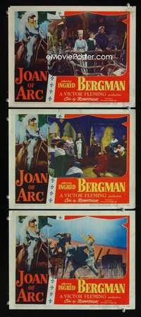 f352 JOAN OF ARC 3 movie lobby cards '48 Ingrid Bergman, Jose Ferrer