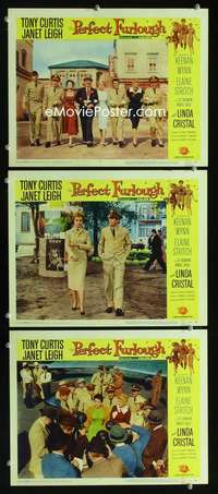 f412 PERFECT FURLOUGH 3 movie lobby cards '58 Tony Curtis, Janet Leigh