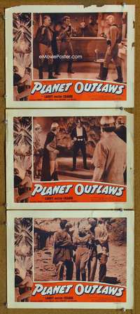 f416 PLANET OUTLAWS 3 movie lobby cards '53 Buck Rogers repackaged!