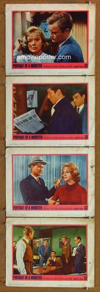 f137 PORTRAIT OF A MOBSTER 4 movie lobby cards '61 Vic Morrow, Parrish