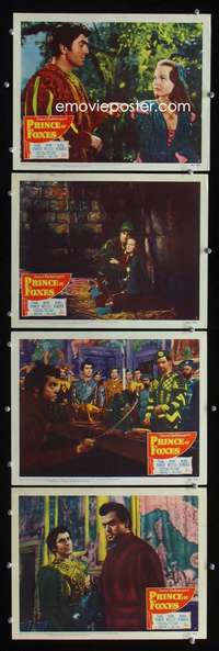 f139 PRINCE OF FOXES 4 movie lobby cards '49 Power, Orson Welles