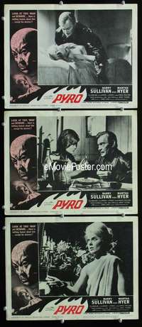 f424 PYRO: THE THING WITHOUT A FACE 3 movie lobby cards '63 horror!