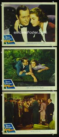 f426 RAGE IN HEAVEN 3 movie lobby cards R46 Ingrid Bergman, Montgomery