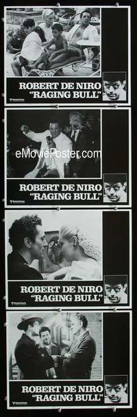 f143 RAGING BULL 4 int'l movie lobby cards '80 Robert De Niro, Scorsese