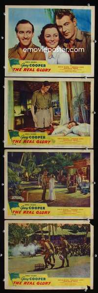 f145 REAL GLORY 4 movie lobby cards '39 Gary Cooper, David Niven