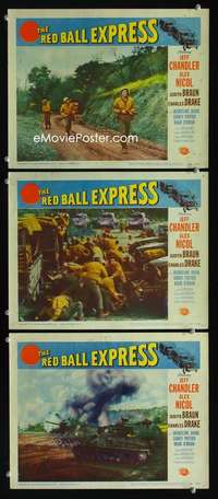 f429 RED BALL EXPRESS 3 movie lobby cards '52 Budd Boetticher, Chandler