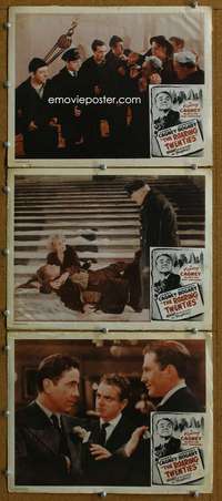 f440 ROARING TWENTIES 3 movie lobby cards R1956 James Cagney, Bogart