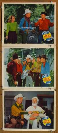 f443 ROLL ON TEXAS MOON 3 movie lobby cards '46 Roy Rogers, Dale Evans
