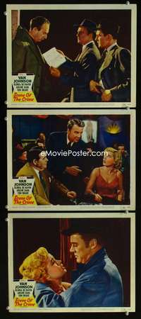 f451 SCENE OF THE CRIME 3 movie lobby cards '49 Van Johnson, De Haven