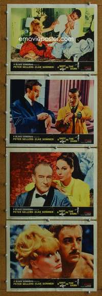 f160 SHOT IN THE DARK 4 movie lobby cards '64 Peter Sellers, Edwards