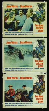 f471 SONS OF KATIE ELDER 3 movie lobby cards '65 John Wayne, Martin