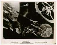 h685 BATTLE IN OUTER SPACE 8x10 movie still '60 ships attack saucers!