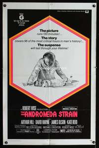 k079 ANDROMEDA STRAIN one-sheet movie poster '71 Michael Crichton, Wise