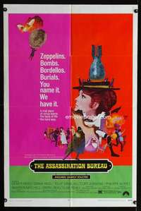 k082 ASSASSINATION BUREAU one-sheet movie poster '69 English Diana Rigg!