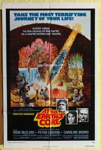 k085 AT THE EARTH'S CORE one-sheet movie poster '76 Peter Cushing, AIP