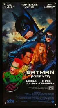 h150 BATMAN FOREVER Australian daybill movie poster '95 Val Kilmer, Kidman