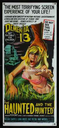 h162 DEMENTIA 13 vertical Australian daybill movie poster '63 Coppola