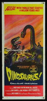 h163 DINOSAURUS Australian daybill movie poster '60 prehistoric monsters!
