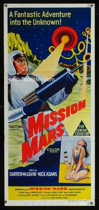 h188 MISSION MARS Australian daybill movie poster '68 Darren McGavin