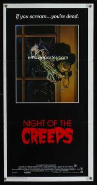 h191 NIGHT OF THE CREEPS Australian daybill movie poster '86 great image!