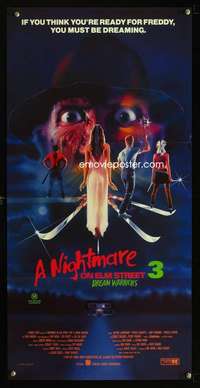 h194 NIGHTMARE ON ELM STREET 3 Australian daybill movie poster '87 Freddy!