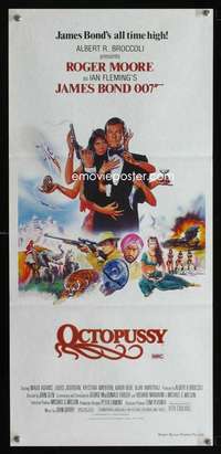 h196 OCTOPUSSY Australian daybill movie poster '83 Moore as James Bond!