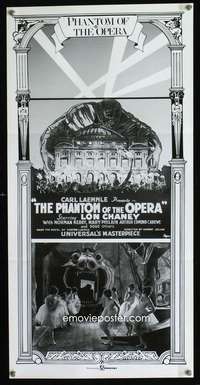 h198 PHANTOM OF THE OPERA Australian daybill movie poster R80s Lon Chaney