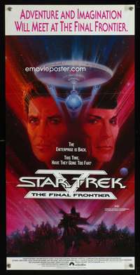 h212 STAR TREK 5 Australian daybill movie poster '89 Bob Peak artwork!