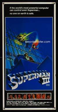 h218 SUPERMAN III Australian daybill movie poster '83 Chris Reeve, Pryor