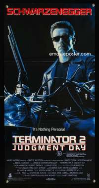 h223 TERMINATOR 2 Australian daybill movie poster '91 Arnold Schwarzenegger