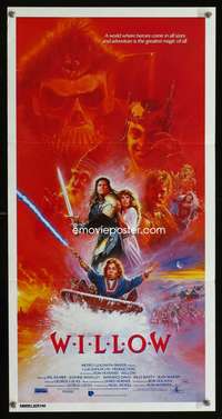 h229 WILLOW Australian daybill movie poster '88 George Lucas, Bysouth art!