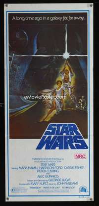 h216 STAR WARS Australian daybill movie poster '77 Tom Jung artwork!
