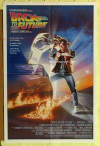 k090 BACK TO THE FUTURE one-sheet movie poster '85 great Drew Struzan art!