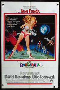 k091 BARBARELLA one-sheet movie poster '68 Jane Fonda, Roger Vadim