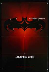 k092 BATMAN & ROBIN DS advance one-sheet movie poster '97 cool bat logo!