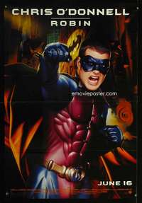 k095 BATMAN FOREVER advance one-sheet movie poster '95 O'Donnell as Robin!